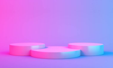 3B Hazırlama, renkli arkaplanı olan ürün standı