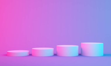 Renkli arka planlı ürün standı, 3B Hazırlama