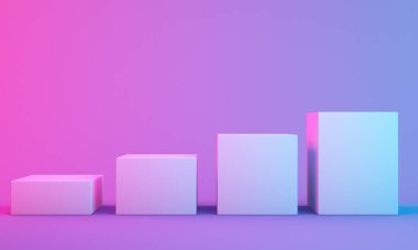 Renkli arka planlı ürün standı, 3B Hazırlama