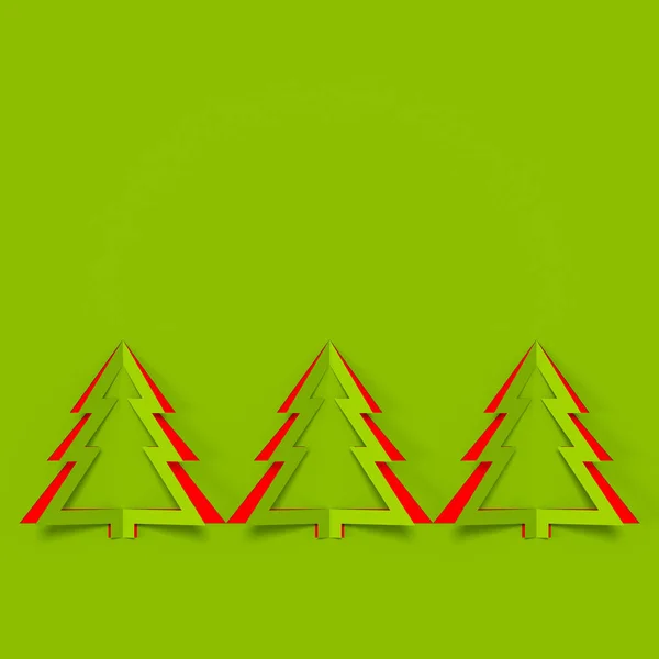 Weihnachtsbaumkarte Bachground Papier Geschnitten Stil — Stockfoto