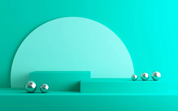 Ürün sunumu için 3d arkaplan, yeşil arkaplan, 3d görüntüleme