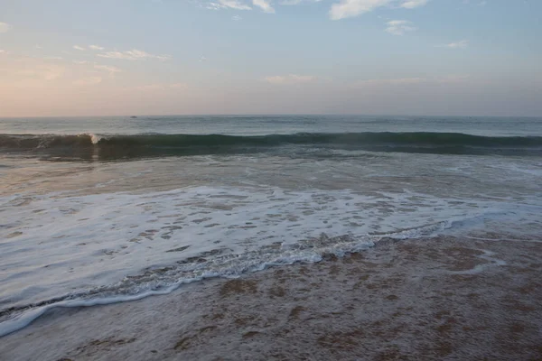 Prachtige Zeegezicht Foto Van Indische Oceaan Bij Zonsopgang Met Oranje — Stockfoto