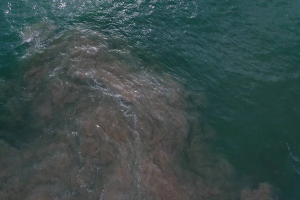 Vista Aérea Del Dron Plano Superficie Del Mar Con Agua — Foto de Stock
