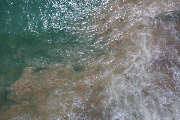 Vista Aérea Del Dron Plano Superficie Del Mar Con Agua — Foto de Stock