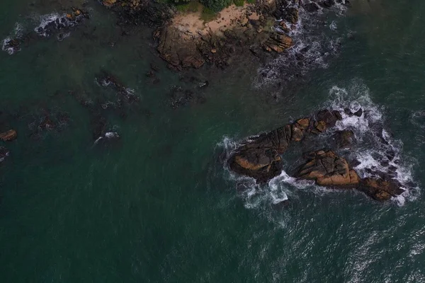 Drone Aereo Vista Uccello Colpo Della Superficie Del Mare Con — Foto Stock