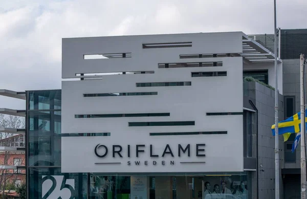 Atina, Yunanistan-17 Kasım 2018. İsveçli kozmetik firması Orifire 'ın görüntüsü. 