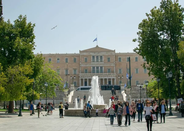 그리스 아테네 그리스 2019 사람들 그리스 신타그 광장을 — 스톡 사진