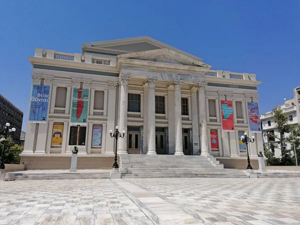 그리스 2019 Facade Piraeus Municipal Theater 1895 중앙에 — 스톡 사진