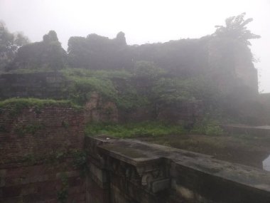 Eski saray ve harabeler pavagad şapkacı Gujarat Hindistan 'dan.