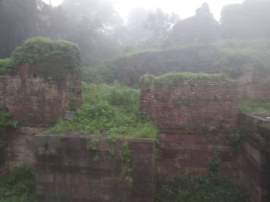 Eski saray ve harabeler pavagad şapkacı Gujarat Hindistan 'dan.