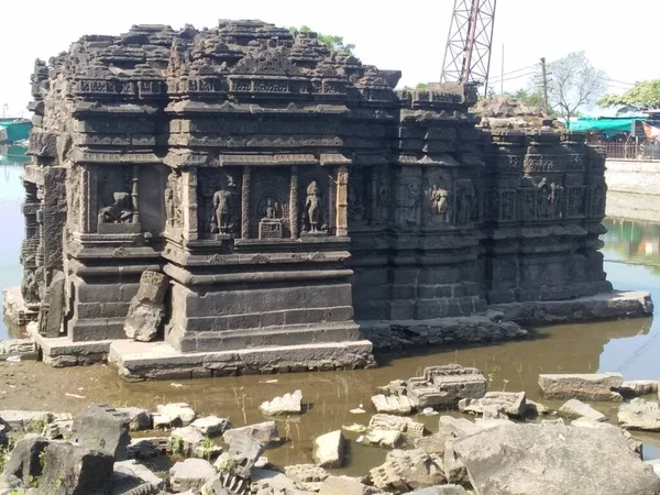 Παλιός Ινδουιστικός Ναός Και Ερείπια Από Pavagadh Chapaner Gujarat Ινδία — Φωτογραφία Αρχείου