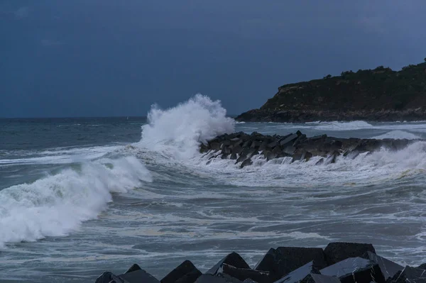 Dangerous high waves in San Sebastian