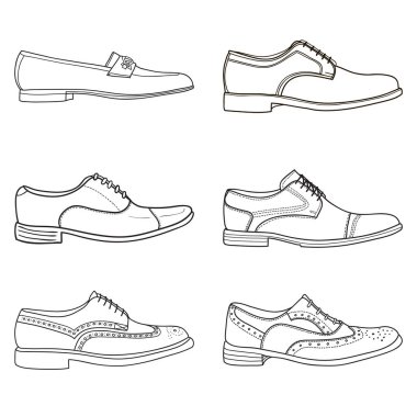 Klasik Ayakkabı ayarla. vektör doodle çizim