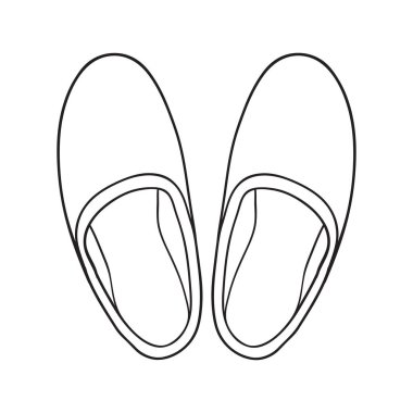 El yapımı ev terlikleri. Doodle vektör illüstrasyonu.