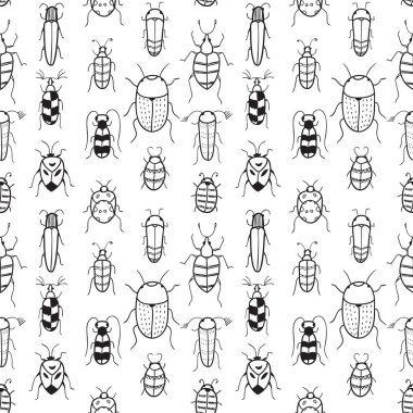 Sorunsuz vektör desen ile doodle bugs