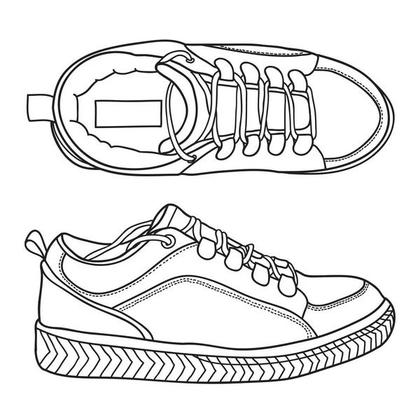 手绘运动鞋 运动鞋 涂鸦矢量图 — 图库矢量图片
