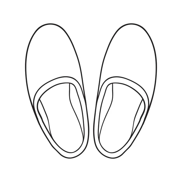 Ręcznie Narysowane Pantofle Ilustracja Wektora Bazgrołów — Wektor stockowy