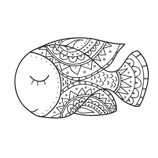 Bonito Decorativo Peixes Ornamentais Ilustração Doodle Vetorial —  Vetores de Stock