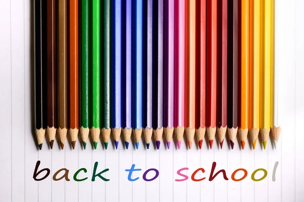 Back School Concept Color Pencils Isolated White Background Horizontal Form — Stock Photo, Image