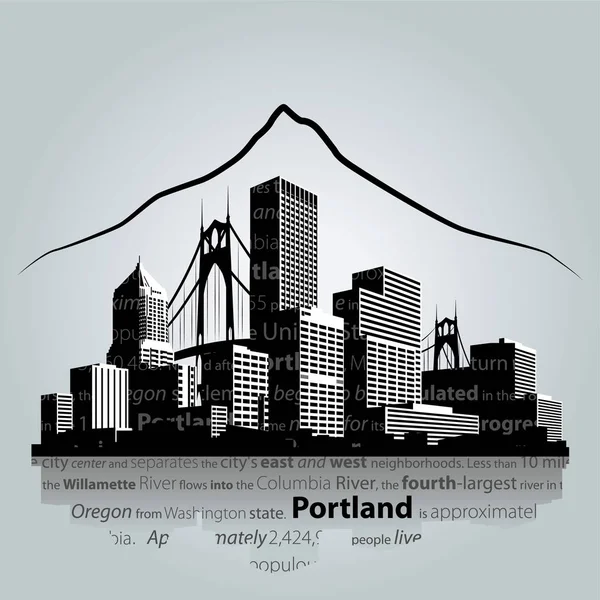 Portland Stadssilhuetten Vektorillustration — Stock vektor