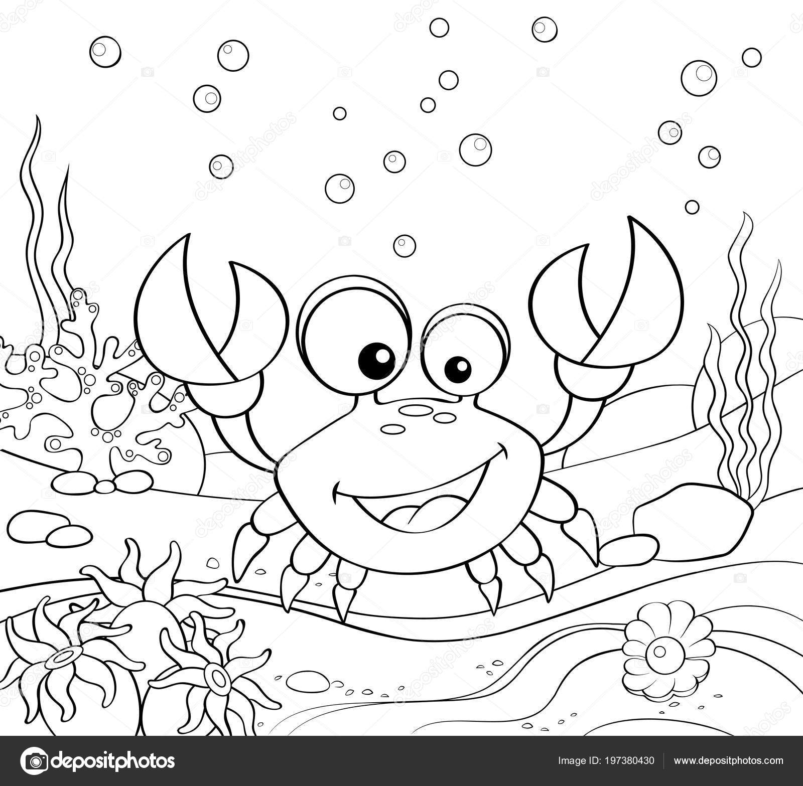 crab underwater drawing