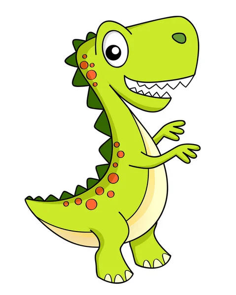 Cute Cartoon Dinosaur Dino — Stock Vector