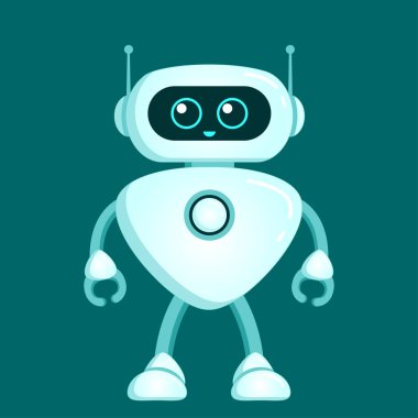 Sevimli robot karakter. Sohbet etmek simgesi