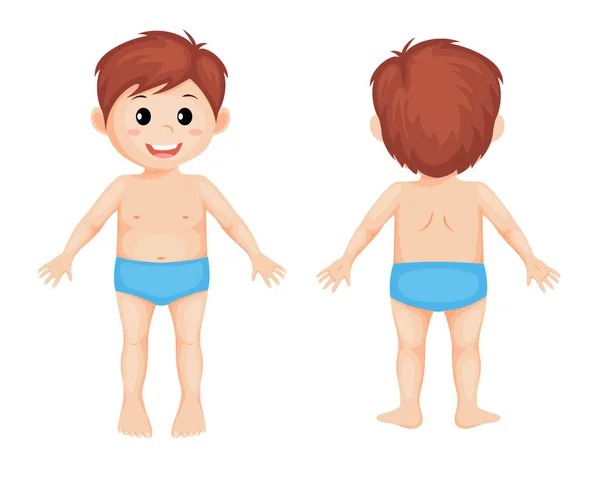 Körperteile Niedlicher Cartoon Junge — Stockvektor