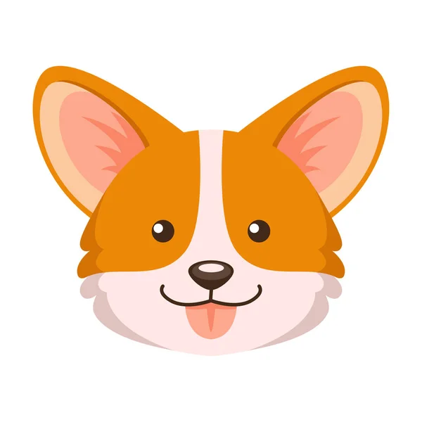 Corgi Vectorillustratie Van Schattige Puppy Corgi Geïsoleerd Witte Achtergrond — Stockvector