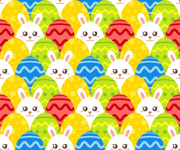 Velikonoční Vzor Bezešvé Velikonoční Vajíčka Bunny — Stockový vektor