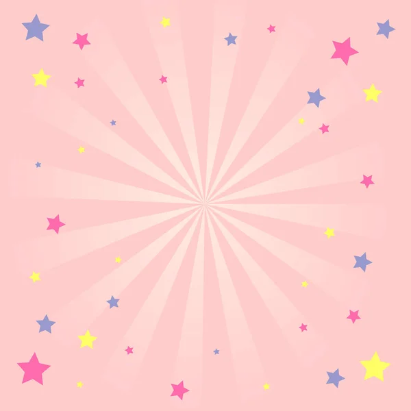 粉红少女背景与星 — 图库矢量图片
