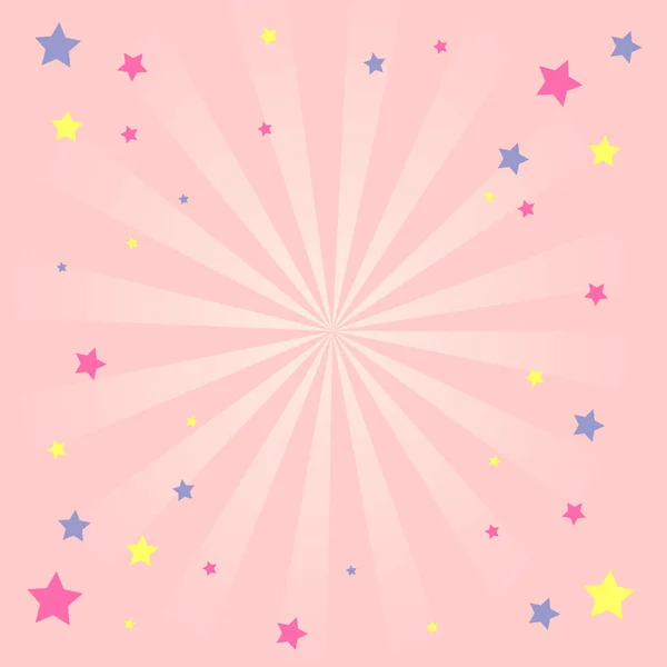 Fondo Femenino Rosa Con Estrellas — Vector de stock