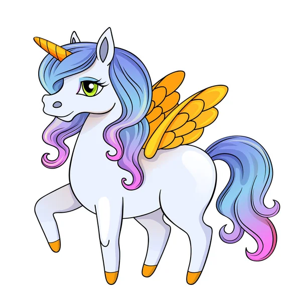 Conto Fadas Pegasus Princesa Pônei Unicorne —  Vetores de Stock