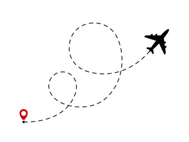 Uçak hattı yolu. Seyahat konsepti