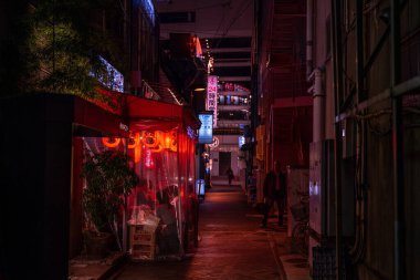 Yurakucho Ginza, Tokyo 'nun 24 büyük banliyö işadamından biri Nomikai' de iş çıkışı sakin atmosferde meslektaşlarıyla içiyor..