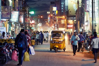 Gece Hint Madurai şehri. Aralık 2019