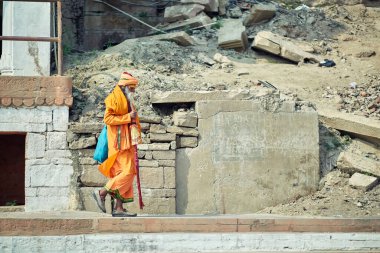 Hint Sadhu Baba 'nın portresi. Varanasi.