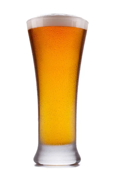 Відсвіжне Скло Індійського Пива Конденсацією Склі Вистрілене Білому — стокове фото