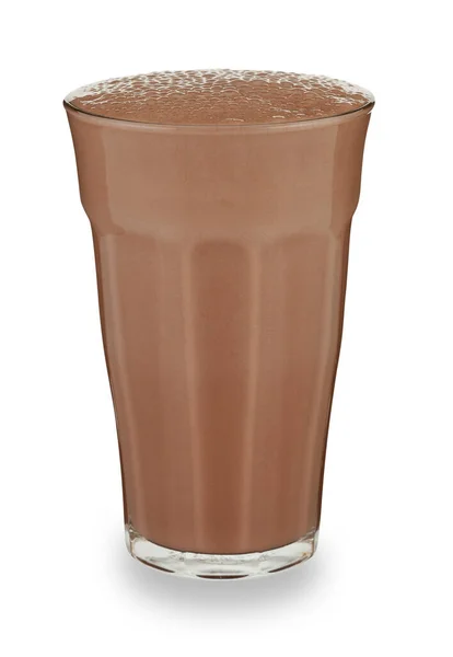 ドロップシャドウとチョコレートミルクシェイクのガラス — ストック写真