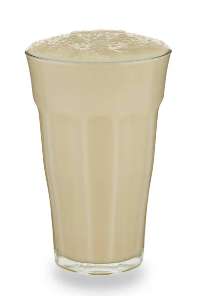 Ποτήρι Βανίλιας Milkshake Σκιά Σταγόνας — Φωτογραφία Αρχείου