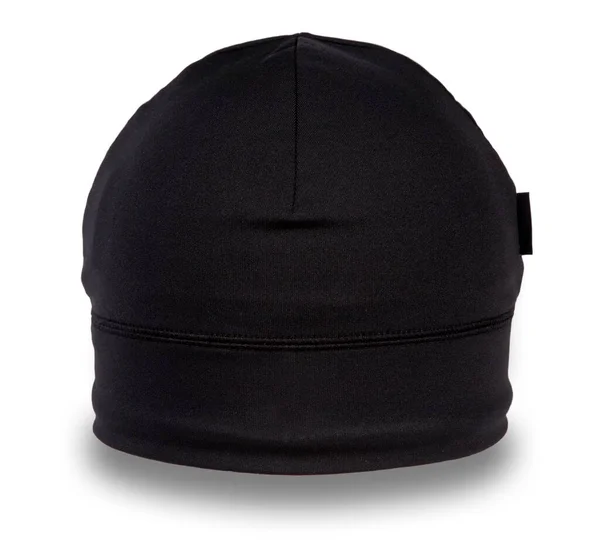 Schwarze Mütze Geradeaus Geschossen Isoliert Auf Weißem Hintergrund Mit Schlagschatten — Stockfoto