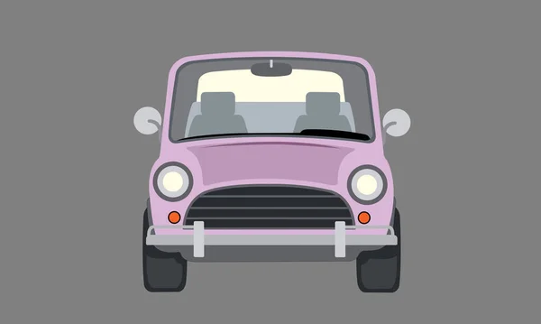 Εικονογράφηση Διάνυσμα Ρετρό Ροζ Αυτοκίνητο Στην Μπροστινή Όψη — Διανυσματικό Αρχείο