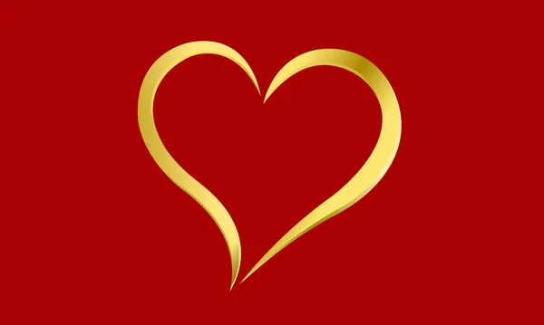 Ikona Lub Logo Błyszczące Złote Serce Ilustracja Pokazuje Cenną Miłość — Wektor stockowy