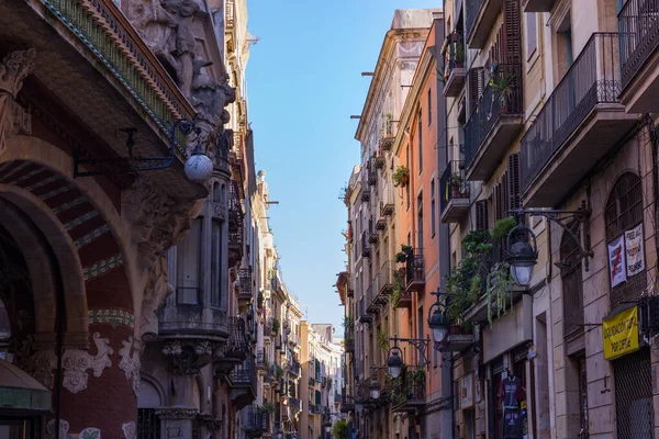 Barcelona Espanha Novembro 2018 Rua Cidade Antiga Estreita Barcelona Espanha — Fotografia de Stock