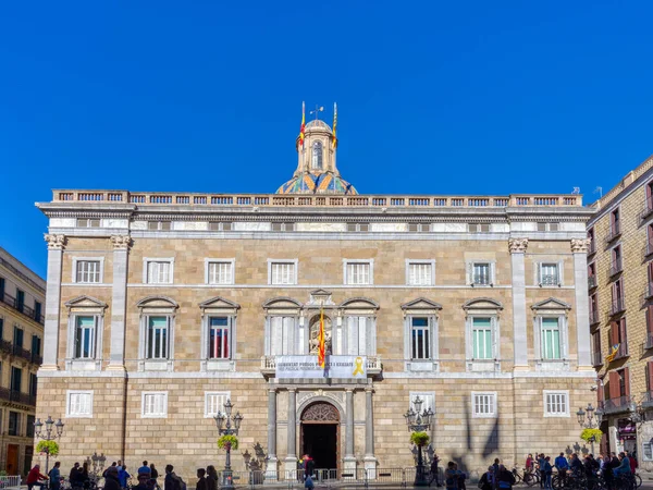 Barcelona Spanje November 2018 Palau Generalitat Hoofdgevel Barcelona Spanje — Stockfoto