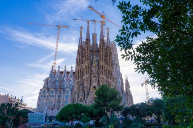 Sagrada Familia Katedrali Gaudi, Barcelona, İspanya tarafından tasarlandı.