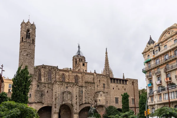 Barcelona Spanje November 2018 Kathedraal Van Barcelona Detail Van Zijgevel — Stockfoto