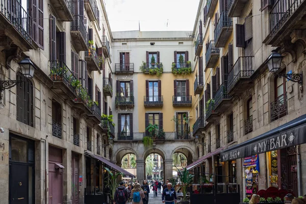 Barcelona España Noviembre 2018 Passatge Madoz Camino Placa Reial Con — Foto de Stock