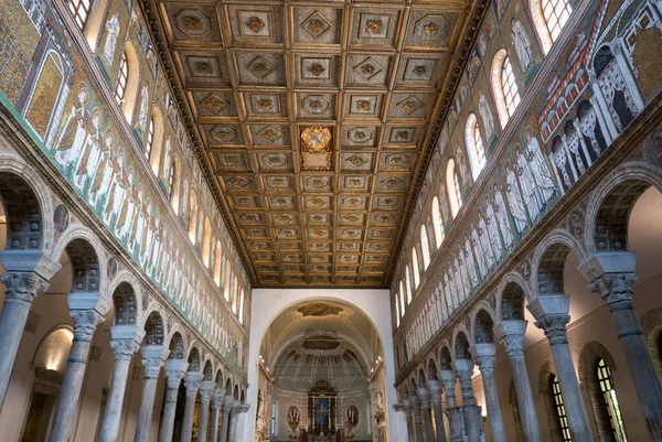 Ravenna Itália 2018 Agosto Mosaicos Dentro Basílica Sant Apollinare Nuovo — Fotografia de Stock