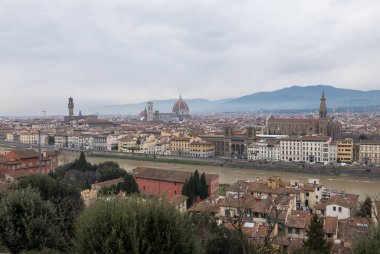 Piazzale Michelangelo, İtalya 'dan Floransa' nın panoramik manzarası